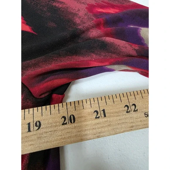 East 5th Womens Red Purple Chevron Open Front Waterfall Cardigan Size Large - Picture 6 of 6